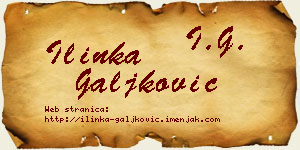 Ilinka Galjković vizit kartica